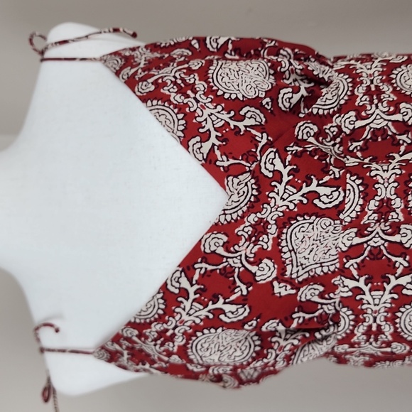 Y2K Vtg J. Crew 100% Silk Empire Waist Top Tie Spaghetti Strap Slip Midi Dress 8 - Picture 7 of 10